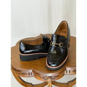 NIB Sofft Prewitt Black Patent Leather Slip On Loafer Womens #0315 US 11